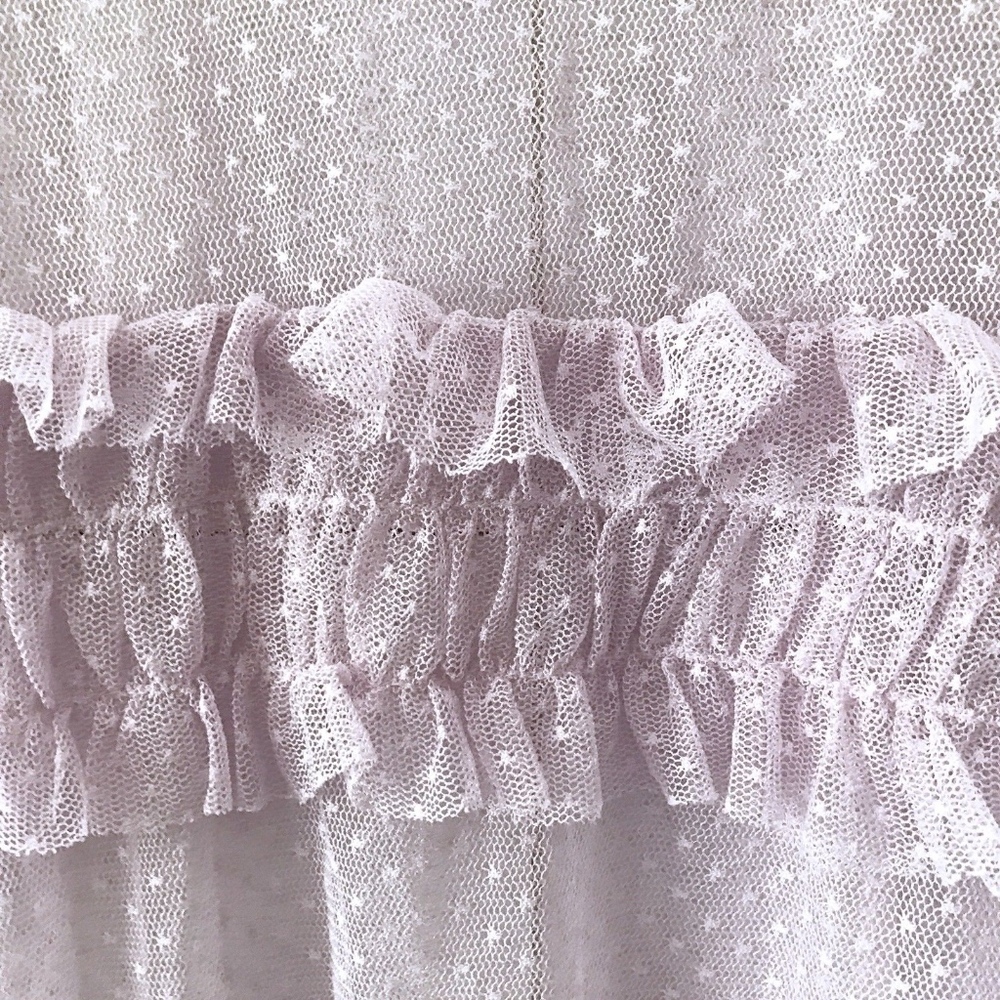 Topshop Purple Dobby Sheer Ruffle Mesh Top - Picture 5 of 8